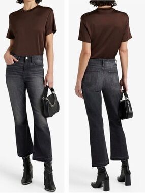 Frame Denim Le Crop High Rise Cropped Raw Edge Flared Women’s Jeans Size 26 NEW